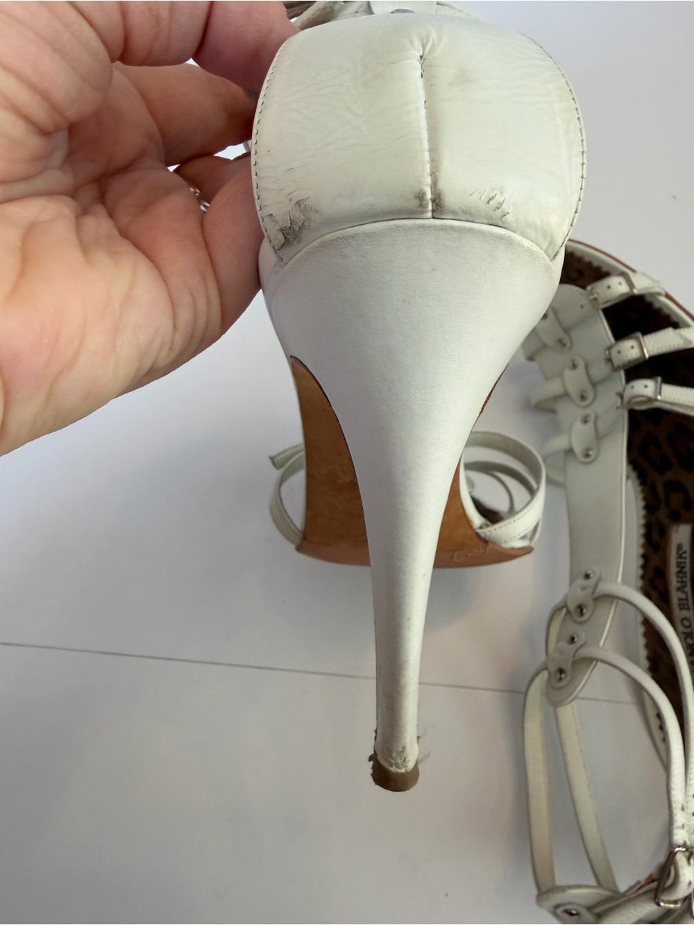 ✨Authentic✨Manolo Blahnik White Multi-Strap Gladiator Sandals - Picture 3 of 13